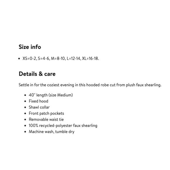 UGG Aarti Faux Shearling Hooded Robe Sz L cozy Large cream sherpa MSPR $98 - Picture 8 of 9